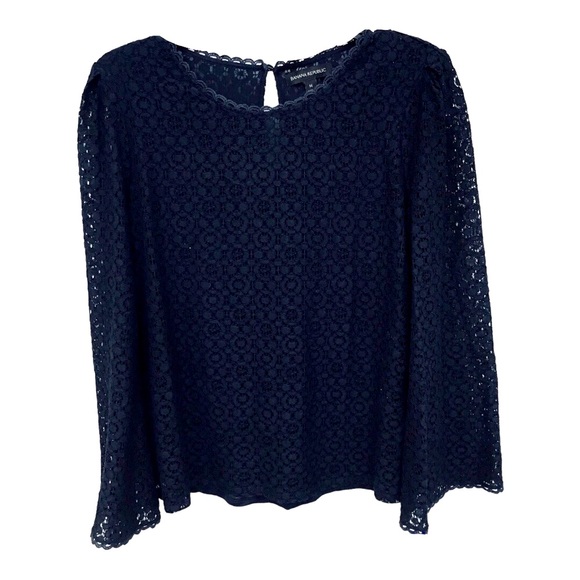 Banana Republic Lace Top w/Bell Long Sleeves - Picture 2 of 5